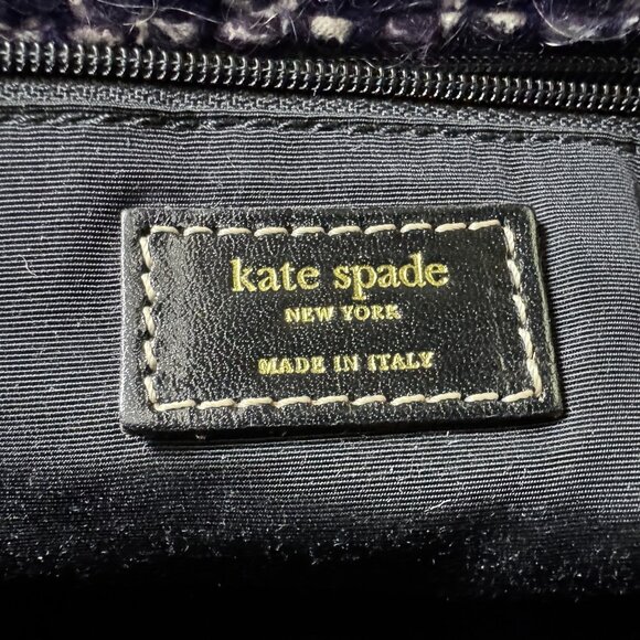 Kate Spade NY Purse Handbag Purple & White Tweed and Leather Made in Italy - Picture 10 of 10